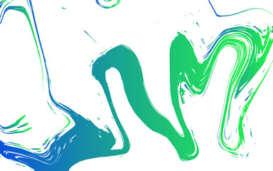 Aufkleber - Abstract fluid art composition featuring dynamic swirls of green, blue, and white. Marbled, liquid-like texture with smooth curves and flowing gradients. Expressive and modern, evoking motion.