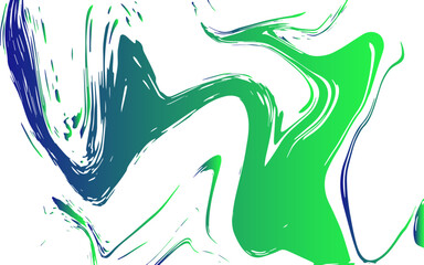 Poster - Abstract fluid art composition featuring dynamic swirls of green, blue, and white. Marbled, liquid-like texture with smooth curves and flowing gradients. Expressive and modern, evoking motion.