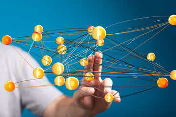Fototapete - Abstract image of a complex network, representing global connections and data flow.