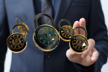 Poster - High-quality image of digital locks, ideal for cybersecurity, data protection, and privacy concepts.