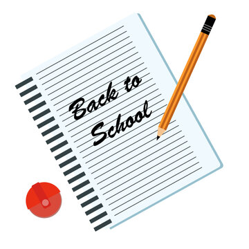 Back to school text write on the paper with pen graphic element