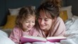 © fotofabrika - Mother and daughter enjoying storytime together in cozy bedroom during morning hours