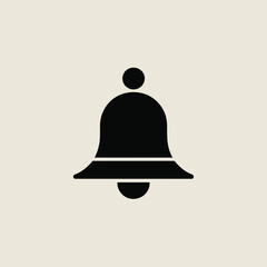 Aufkleber - Simple black bell icon illustration on neutral background suitable for notifications alerting and ui design elements