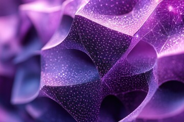 Aufkleber - abstract purple structure with connected dots and lines pattern. great for high tech, science, or mo
