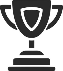 Poster - Black trophy cup silhouette on a transparent background. Vector illustration