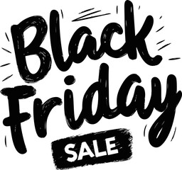 Aufkleber - Black friday sale in bold black and white text with a festive design. Vector illustration