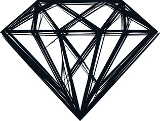Aufkleber - Geometric abstract black line diamond illustration. Vector illustration