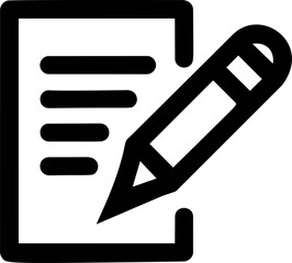 Aufkleber - Black outline icon of a pencil on paper illustrating writing concept. Vector illustration