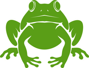 Aufkleber - Green silhouette of a stylized frog illustration. Vector illustration