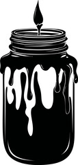 Poster - Abstract black and white candle in jar illustration. Vector illustration