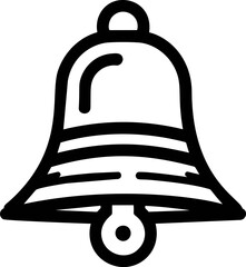 Poster - Outline of a stylized bell icon design in black. Vector illustration