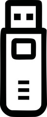 Poster - Digital black and white usb stick icon. Vector illustration