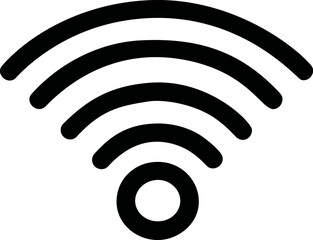 Aufkleber - Black and white wifi symbol, minimalist icon illustration. Vector illustration