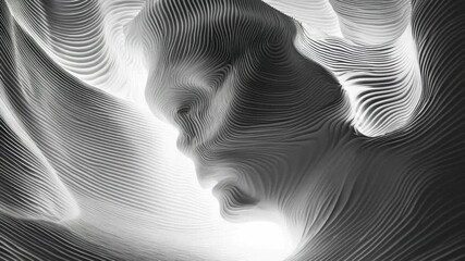 Poster - A classic black and white portrait of a woman's face