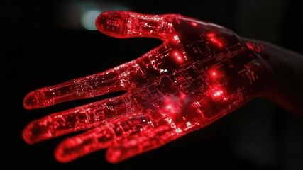Aufkleber - A person's hand holding a red light source