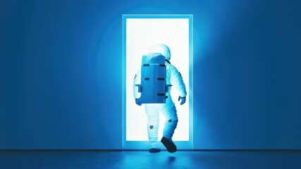 Aufkleber - Astronaut standing by open airlock, ready to exit spacecraft
