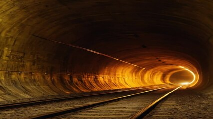 Poster - A train moving through a tunnel, a common scene in transportation infrastructure