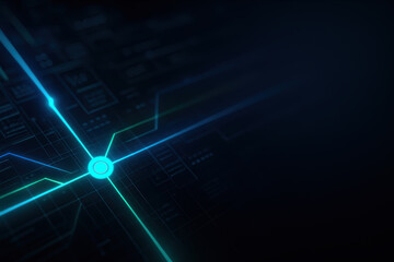 Poster - Abstract technology background with glowing lines and circuit patterns for digital innovation concepts