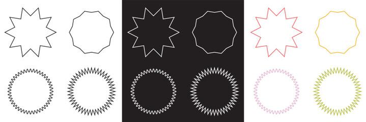 Aufkleber - Wavy circular, oval and rectangular shape elements . Vector for websites, mobile interfaces, presentations, banner, visual branding etc. Vector illustration. isolated on white and black background. 