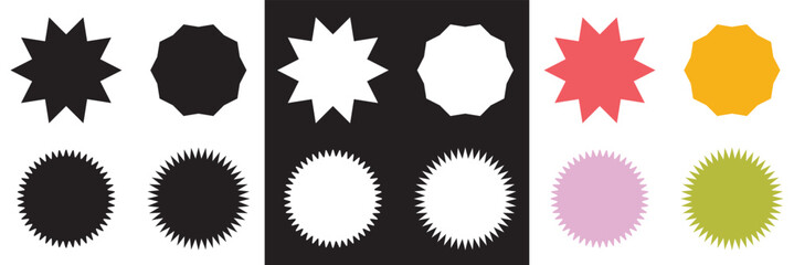 Aufkleber - Wavy circular, oval and rectangular shape elements . Vector for websites, mobile interfaces, presentations, banner, visual branding etc. Vector illustration. isolated on white and black background. 