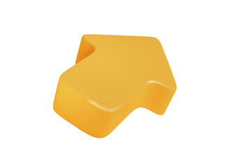 Fototapete - Yellow arrow 3d pointer. Vector mouse cursor. Computer interface. Click cursor icon.