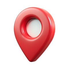 Poster - A glossy red 3d rendering of a location pointer icon isolated on a transparent background for digital use