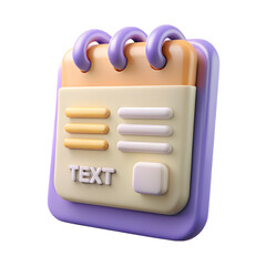 Poster - A modern 3d rendering of a stylized calendar icon with text and a button on the front isolated on a black backdrop.
