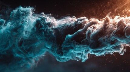 Aufkleber - Exploring the Ethereal Beauty of a Swirling Smoke Vortex With Intricate Textures and Soft Gradients Illuminated From Behind Against a Deep Black Backdrop