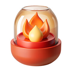 Aufkleber - Artistic 3d rendering of a candle flame design inside a glass dome isolated on transparent background