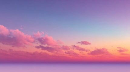 Aufkleber - Embracing the Tranquility of Early Morning Light With a Smooth Pastel Gradient of Warm Tones Fading Into Soft Pink, Lavender, and Pale Blue, a Serene and Atmospheric Display of Nature's Palette