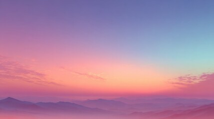 Poster - Enchanting Pastel Gradient Depicting Serene Early Morning Light With Hues of Warm Pink, Lavender, and Pale Blue Blending Seamlessly in a Tranquil Ambiance