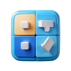 Aufkleber - Modern 3d rendering illustration of a plastic-style icon in vibrant pastel colors isolated on a transparent background