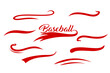 © Anna - Red baseball swoosh elements with script text