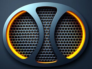 Poster - A modern abstract design with illuminated oval shaped structures