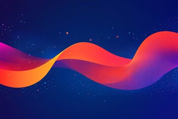 Poster - A colorful flowing abstract illustration on a deep blue background
