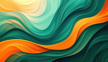 Poster - Abstract Colorful Layered Design Background With Geometric Waves