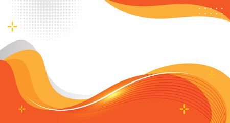 Poster - orange and yellow gradient waves background. Modern futuristic gradient orange abstract fluid shape background. Summer orange gradient waves wallpaper.