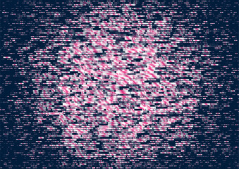 Aufkleber - Pink and white small stripes minimal abstract geometric background. Pixel art vector design