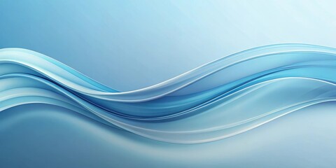 Poster - Serene Blue Abstract Wave Background Elegant, Smooth Curves and Subtle Light Effects for Design Projects