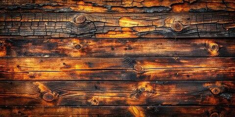 Poster - Aged Wooden Planks Displaying Rich Texture and Warm Tones, Ideal for Rustic Designs and Backgrounds