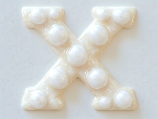 Poster - A detailed macro photograph featuring a creamy letter with spheres