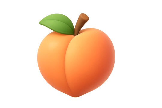 Peach Emoji: A juicy, perfectly formed peach emoji, rendered in vibrant orange, set against a clean white backdrop.