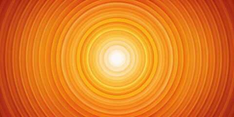 Poster - Abstract Orange Concentric Circles Radiating Warmth and Energy from Central Light Source
