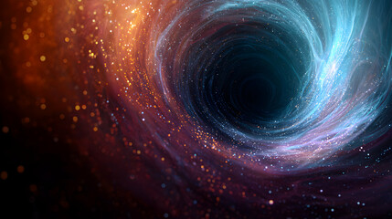 Poster - swirling cosmic portal abstract illustration of light and color in a vortex of cosmic energy