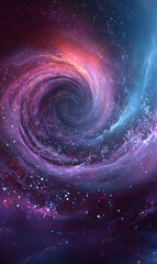 Poster - Captivating celestial spiral galaxy background with vibrant cosmic clouds and nebulae a wondrous space vista