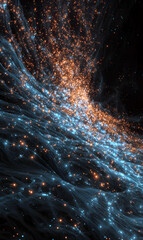 Poster - ethereal luminescence a mesmerizing display of celestial energy cascading through the cosmic void be
