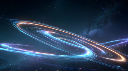 Poster - Celestial swirls luminous lines in a cosmic dance an abstract representation of swirling energy in the cosmos