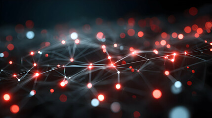 Poster - A captivating visualization of interconnected data points forms a complex network, evoking modern technology and communication