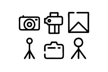 Poster - High quality line icons for photography selfies pictures and cameras