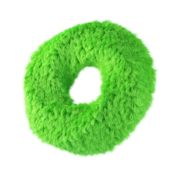 Plush Circle shape isolated on white background. 3d design element.	
